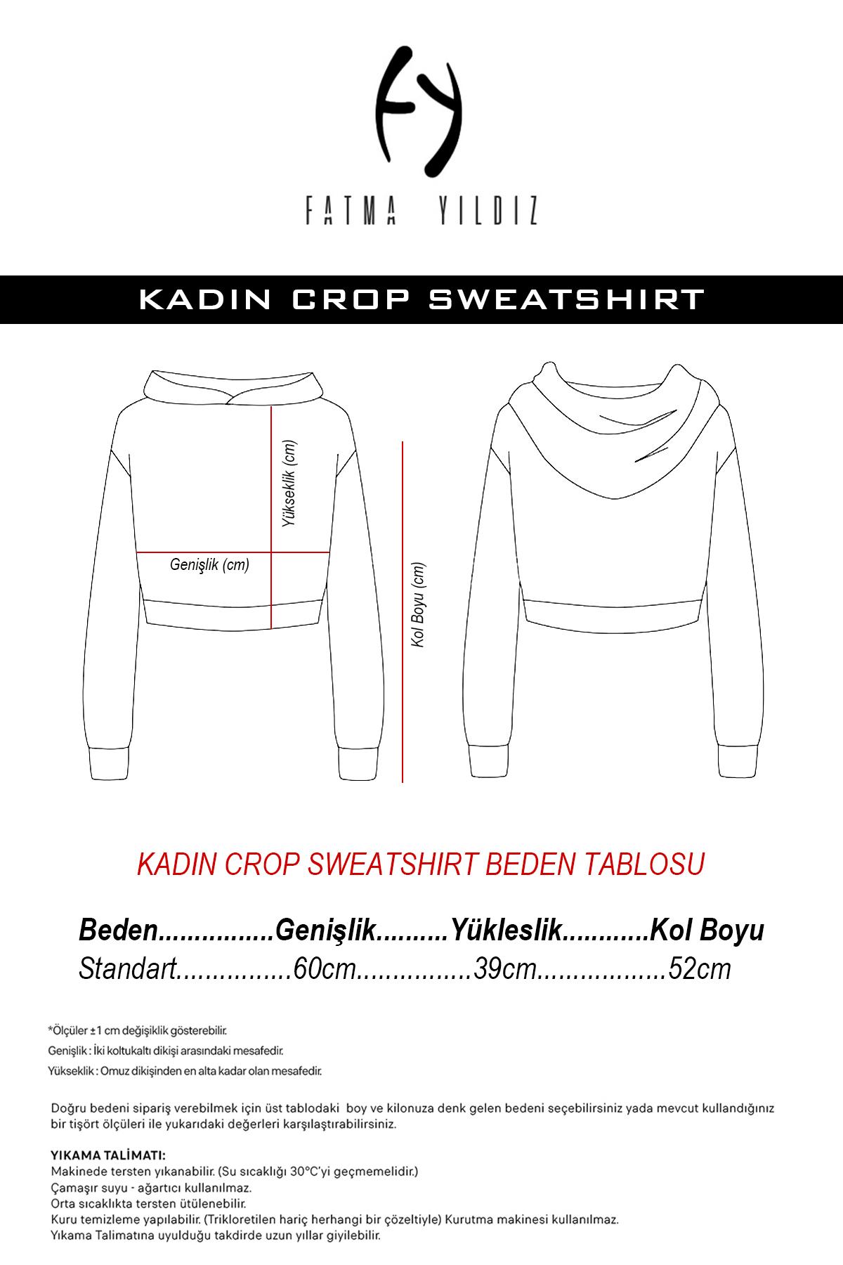 Basic Ekru Kapüşonlu Crop Sweatshirt